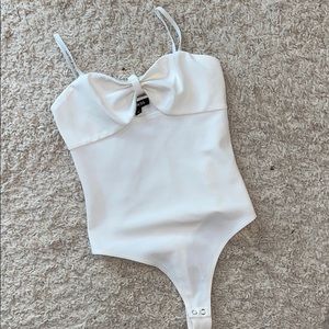 White thong bodysuit from express